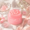 Medicube PDRN Pink Capsule Cream jar showing pink capsules in clear gel base