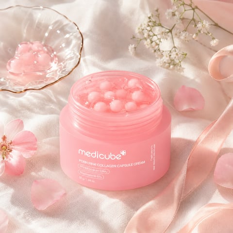 Medicube PDRN Pink Collagen Capsule Cream - Korean dual-texture glass skin cream