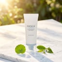 Skin1004 Centella Water-Fit Sun Serum on marble surface in sunlight