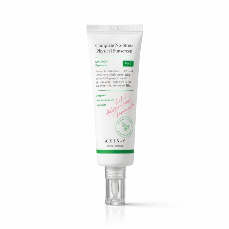 واقي الشمس المعدني كومبليت نو-سترس من أكسيس-واي - 50 مل - SPF50+ PA++++ - واقي شمس معدني كوري آمن للشعاب المرجانية