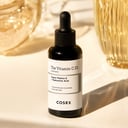 Cosrx Vitamin C 23 Serum on vanity with brightening routine