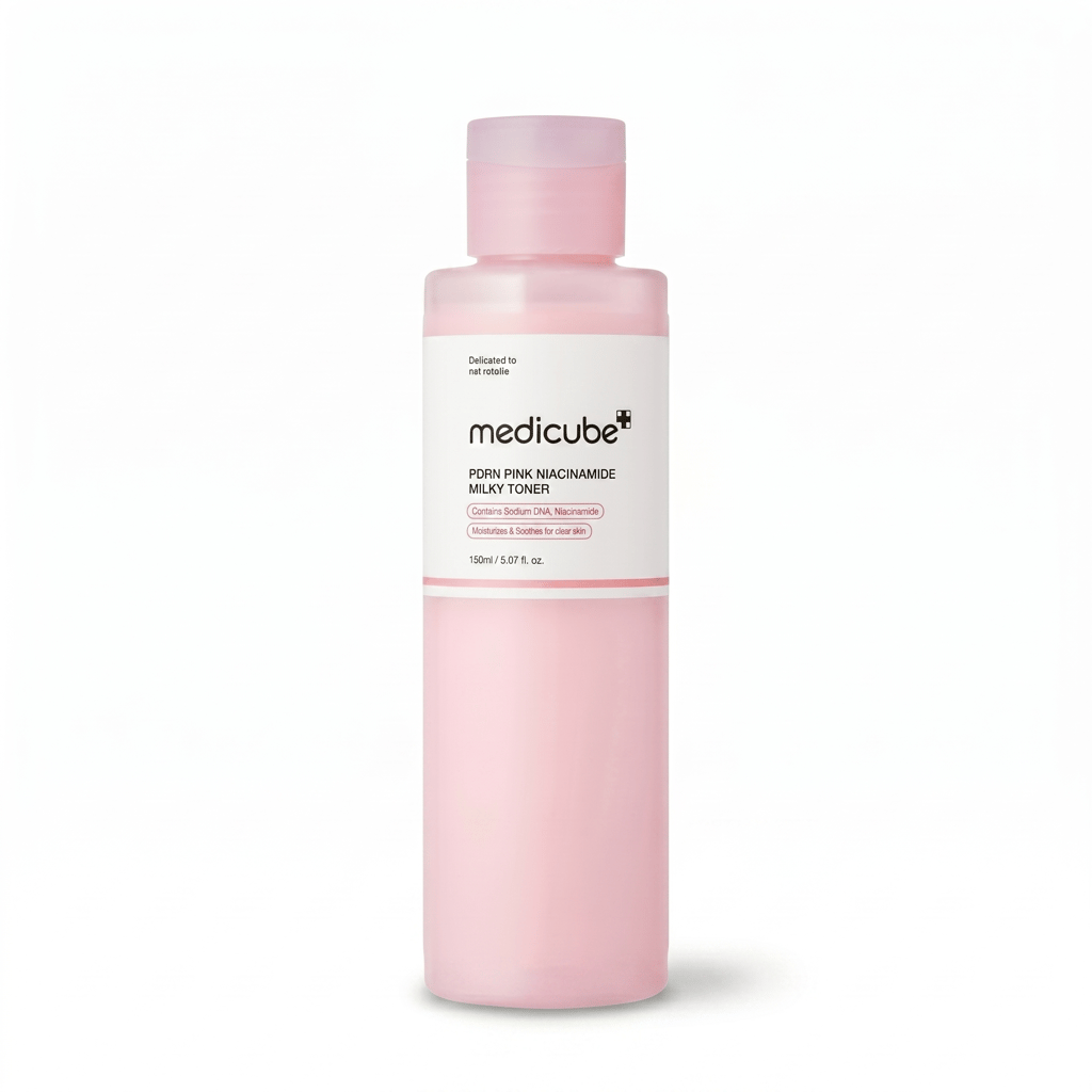 Medicube PDRN Pink Niacinamide Milky Toner 150ml - Korean milky toner for dewy glow