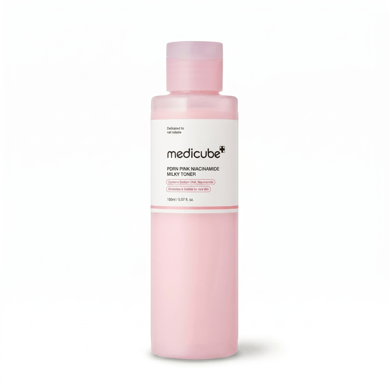 Medicube PDRN Pink Niacinamide Milky Toner 150ml - Korean milky toner for dewy glow