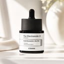 Cosrx Niacinamide 15 Serum on vanity with brightening routine