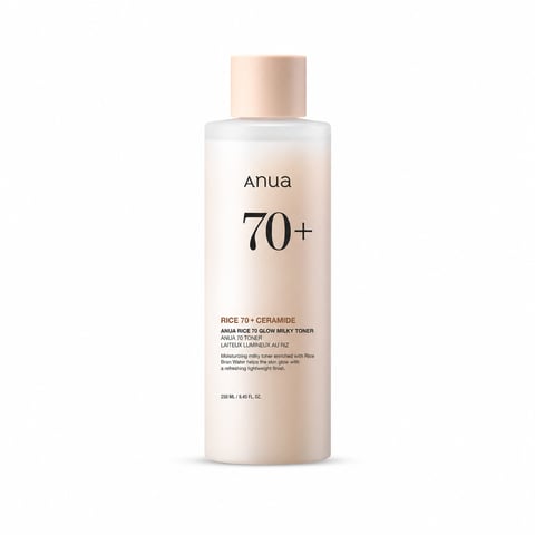 Anua Rice 70% Glow Milky Toner 250ml - Korean rice water brightening toner