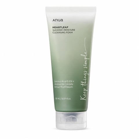 Anua Heartleaf Succinic Moisture Cleansing Foam 150ml - Korean pore cleanser
