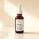 The Ordinary Retinol 0.5% in Squalane on vanity with evening routine