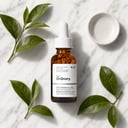 The Ordinary Caffeine eye serum on surface with dropper