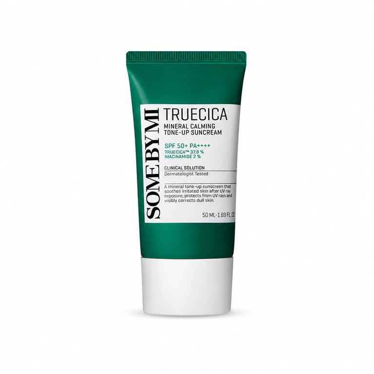 Some By Mi Truecica Mineral Calming Tone Up Suncream SPF50+ 50ml - Korean mineral sunscreen