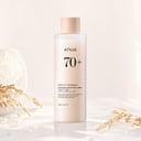 Anua Rice 70 Glow Milky Toner on vanity with brightening routine