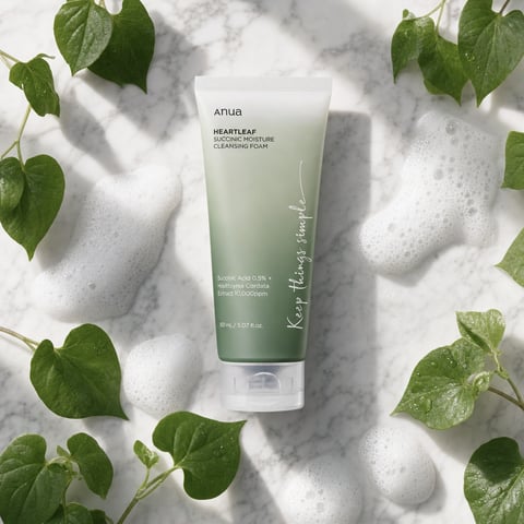 Anua Heartleaf Succinic Moisture Cleansing Foam 150ml - Korean pore cleanser