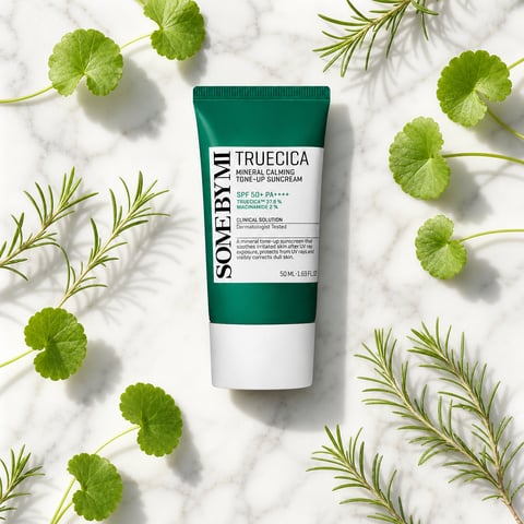 Some By Mi Truecica Mineral Calming Tone Up Suncream SPF50+ 50ml - Korean mineral sunscreen