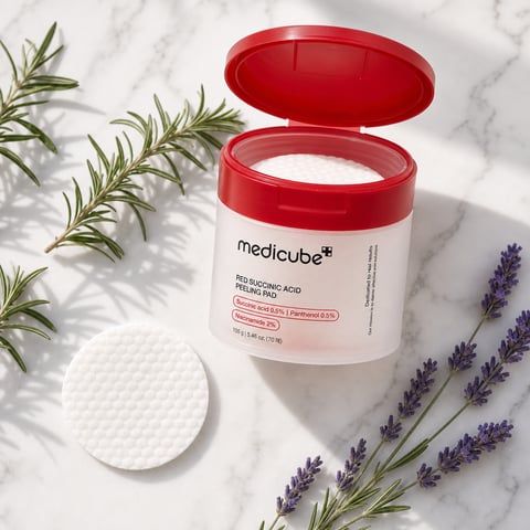 Medicube Red Succinic Acid Panthenol Peeling Pads 70ea - Korean exfoliating pads
