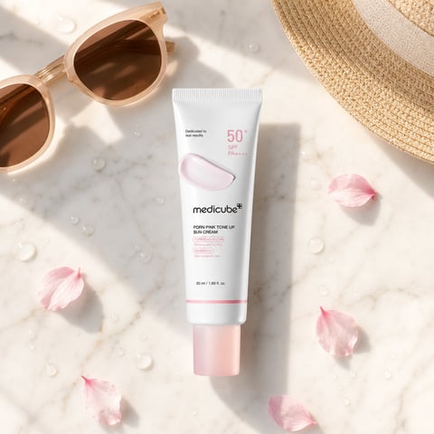Medicube PDRN Pink Tone Up Sun Cream SPF50+ 50ml - Korean brightening sunscreen