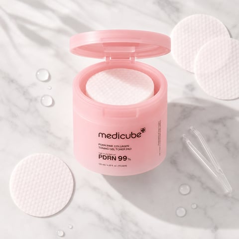 Medicube PDRN Pink Collagen Toning Gel Toner Pad 70ea - Korean toner pads