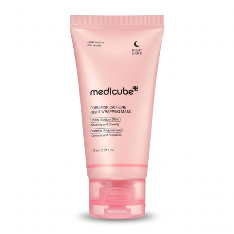 Medicube PDRN Pink Caffeine Night Wrapping Mask 75ml - Korean overnight glass skin mask