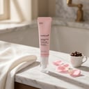 Medicube PDRN Pink Peptide Eye Cream on white marble vanity