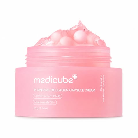 Medicube PDRN Pink Collagen Capsule Cream - Korean dual-texture glass skin cream