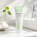 Skin1004 Tea-Trica BHA Foam on bathroom vanity with acne care routine