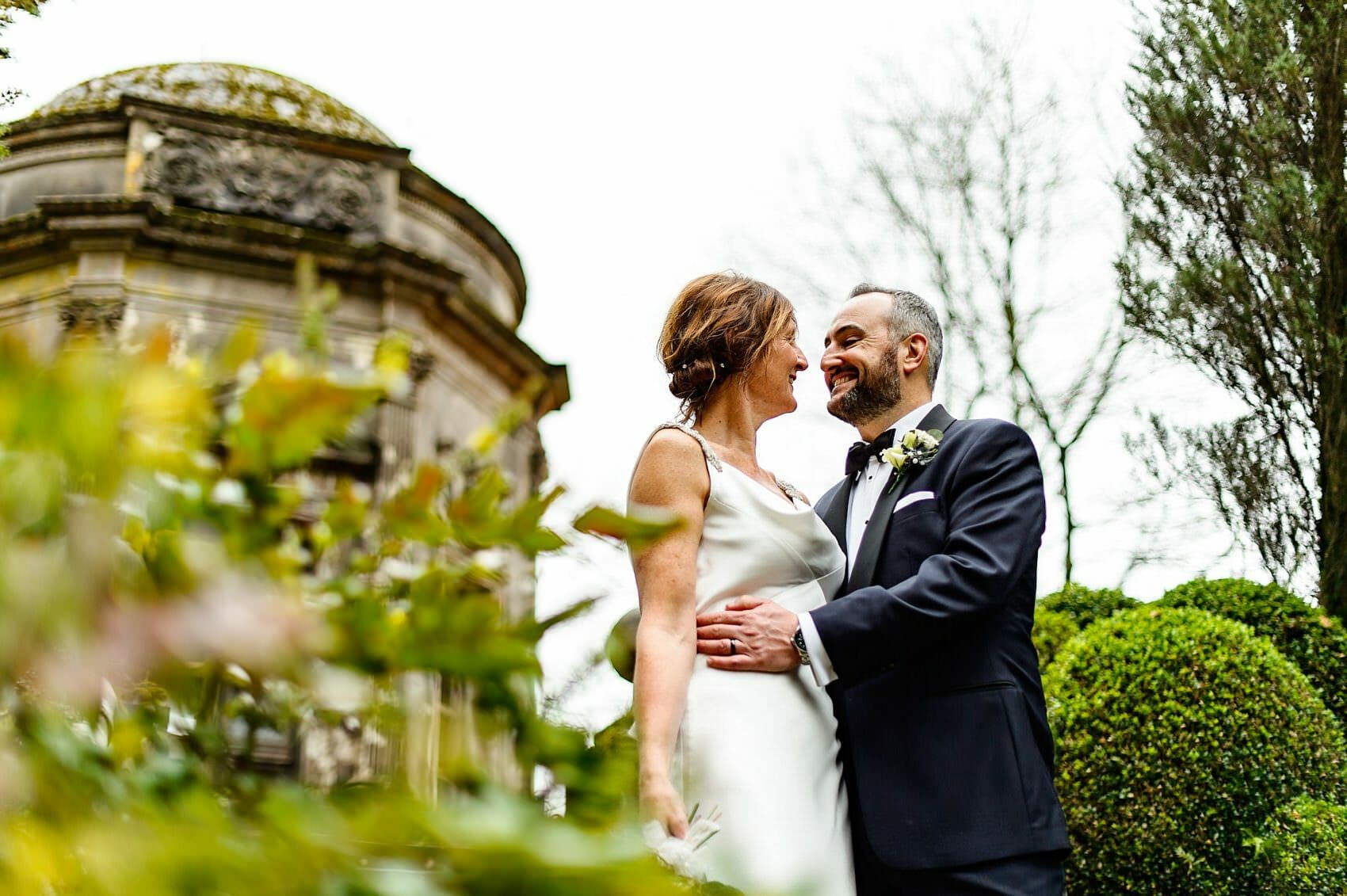 bride and groom Larmer Tree wedding