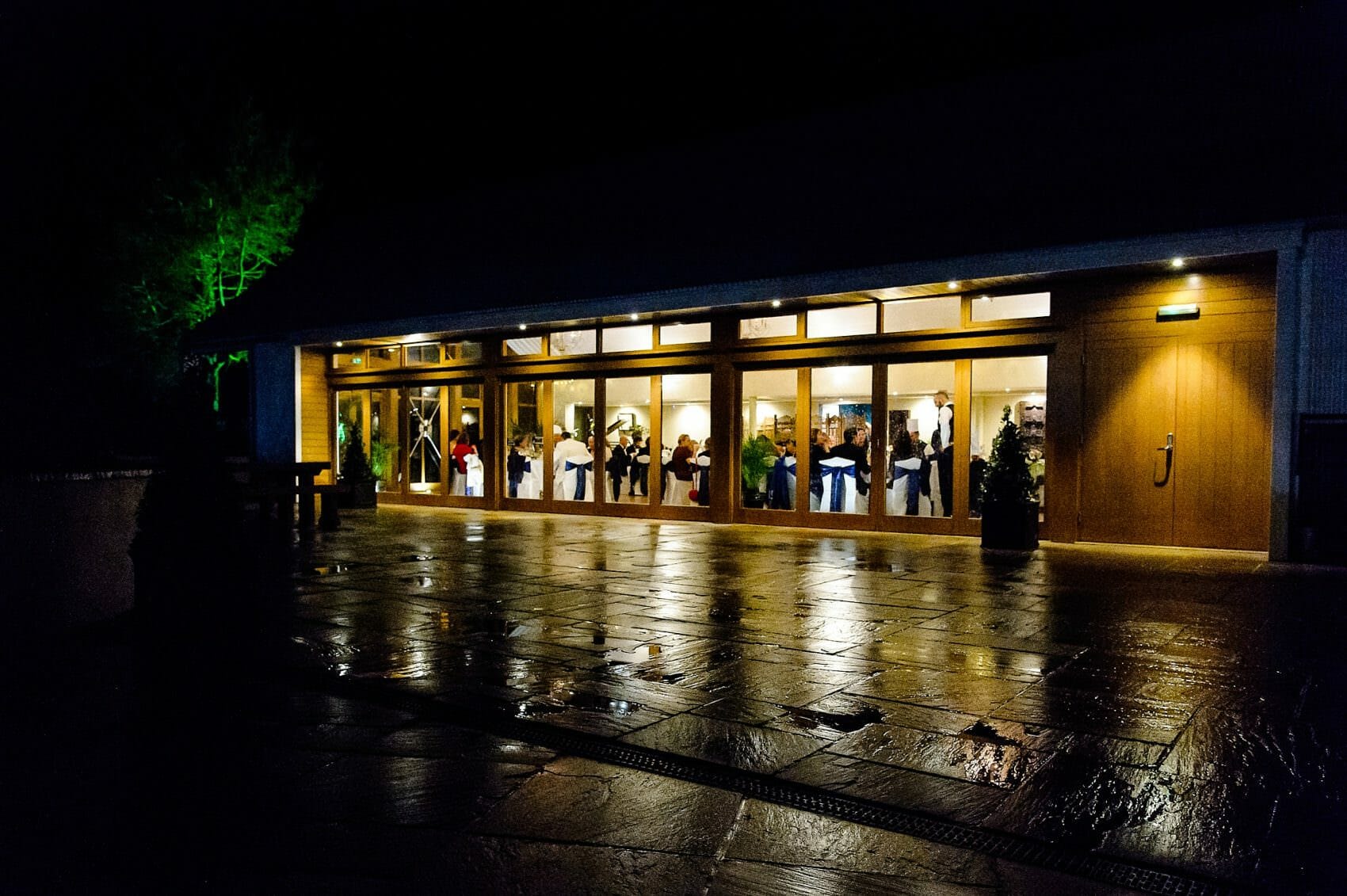 Larmer Tree wedding at night