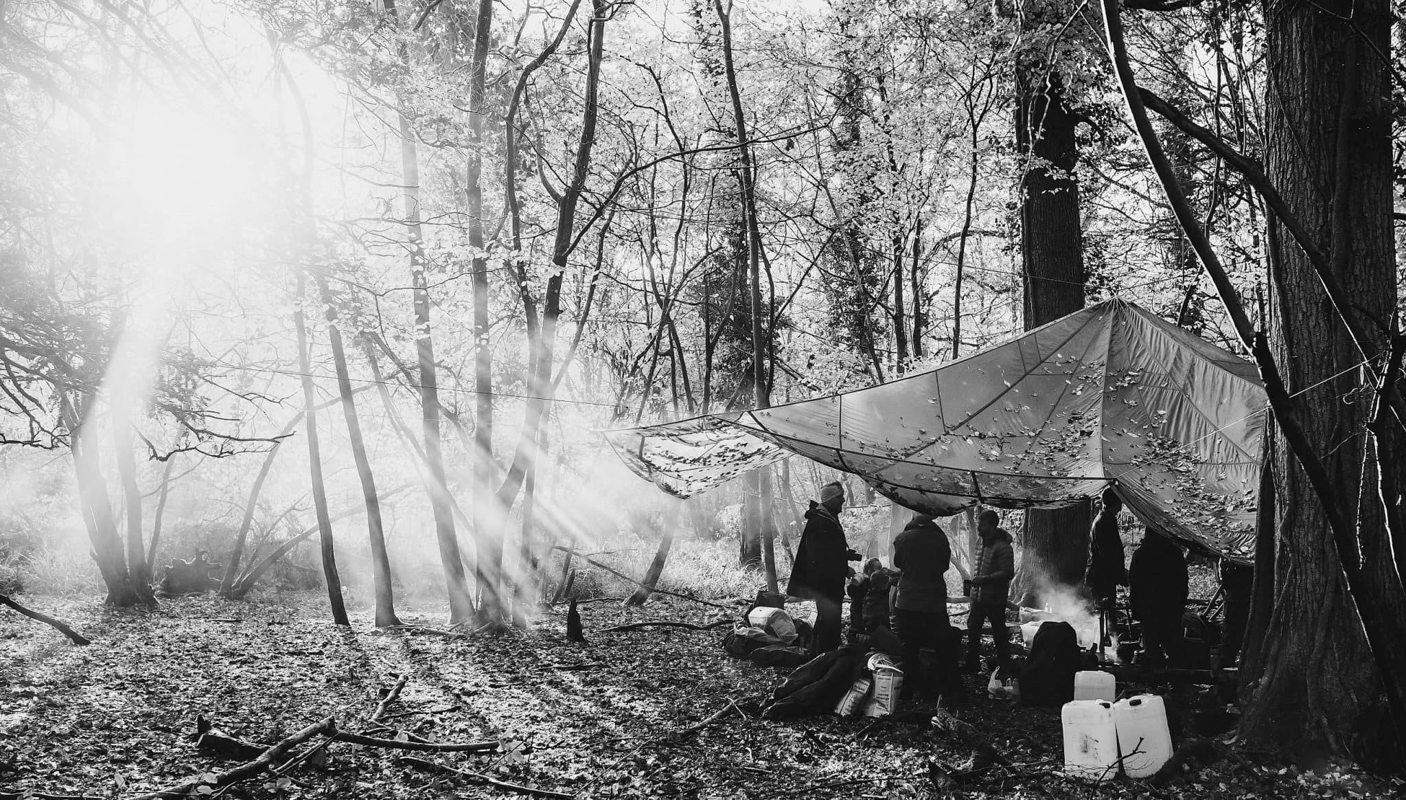 Being taught Bushcraft in Hampshire