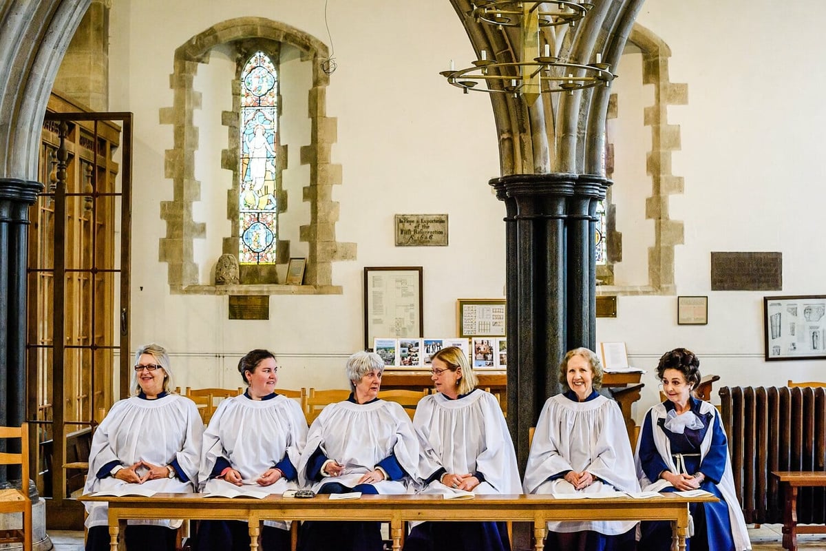 Saint Edwards Choir waiting to sing