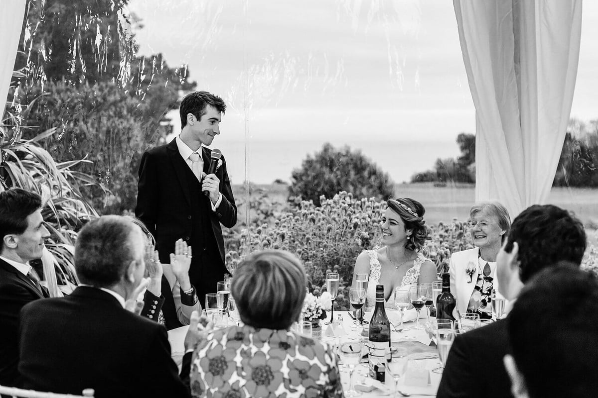 Grooms speech at Studland Bay House