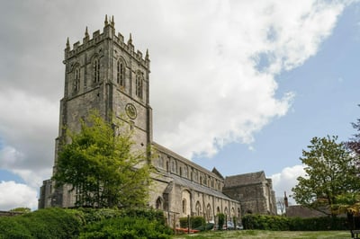 Christchurch Priory in Dorset. Exterior view