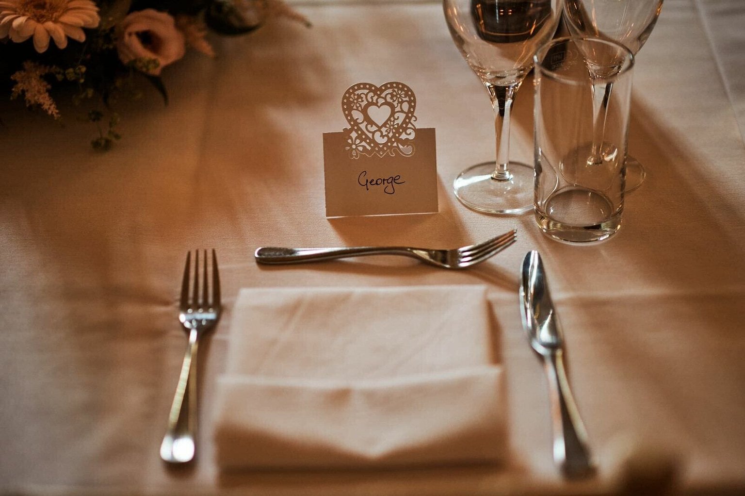 Place setting - North Cadbury Court Wedding photographer