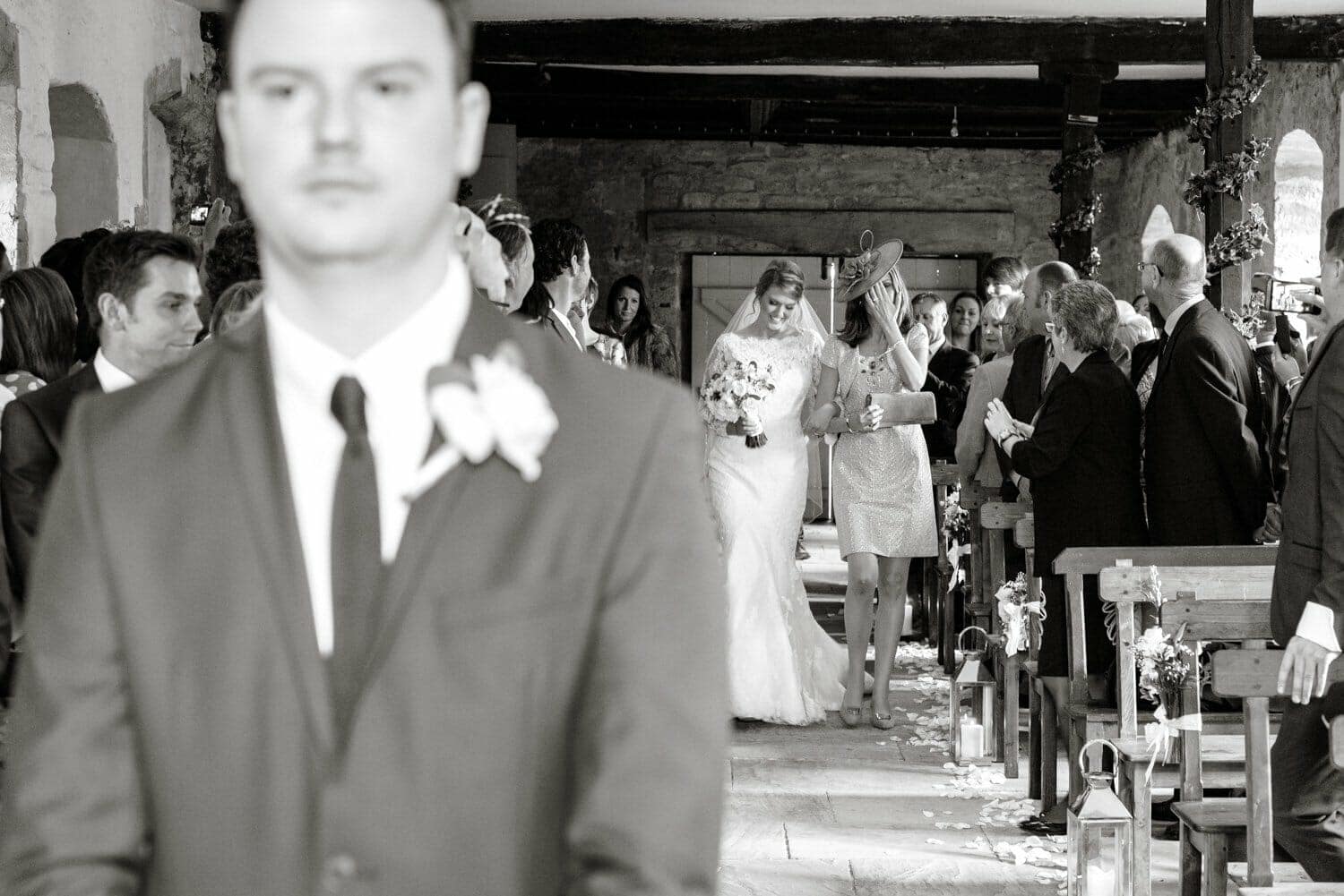 Walking the aisle Brympton House wedding