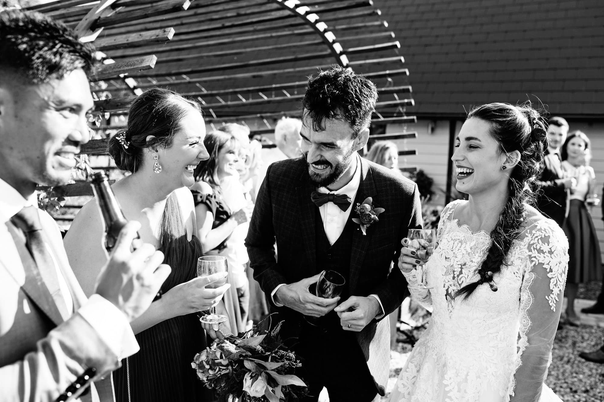 Happy Bride and Groom at Tipi wedding