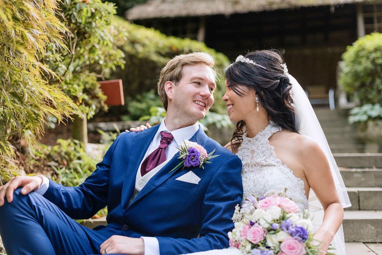 Bride and Groom at Compton Acres Wedding