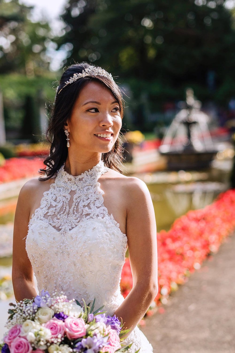 Portrait of the bride at the Italian Villa Poole