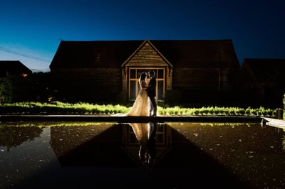 Evening light at the Hampshire Threshing Barn - Silchester Farm wedding Photographer