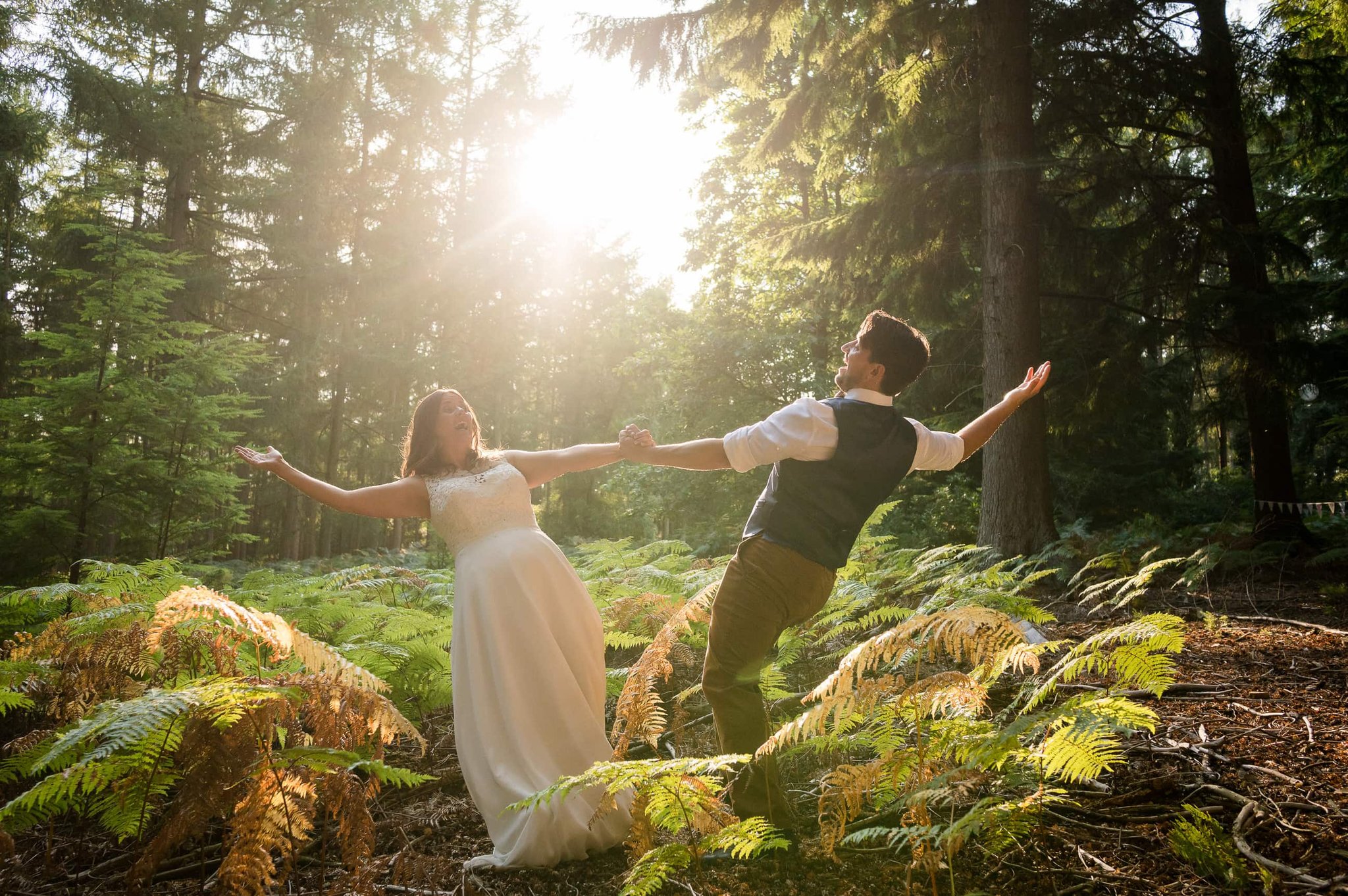 Fun wedding posing at Weddings in the Wood