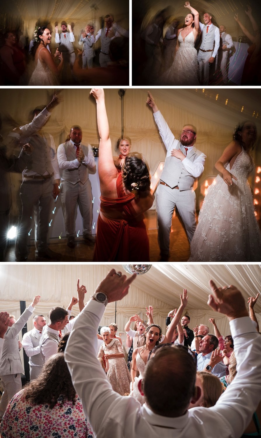 Late night dance floor action at Milborne St Andrew Rugby Club wedding reception
