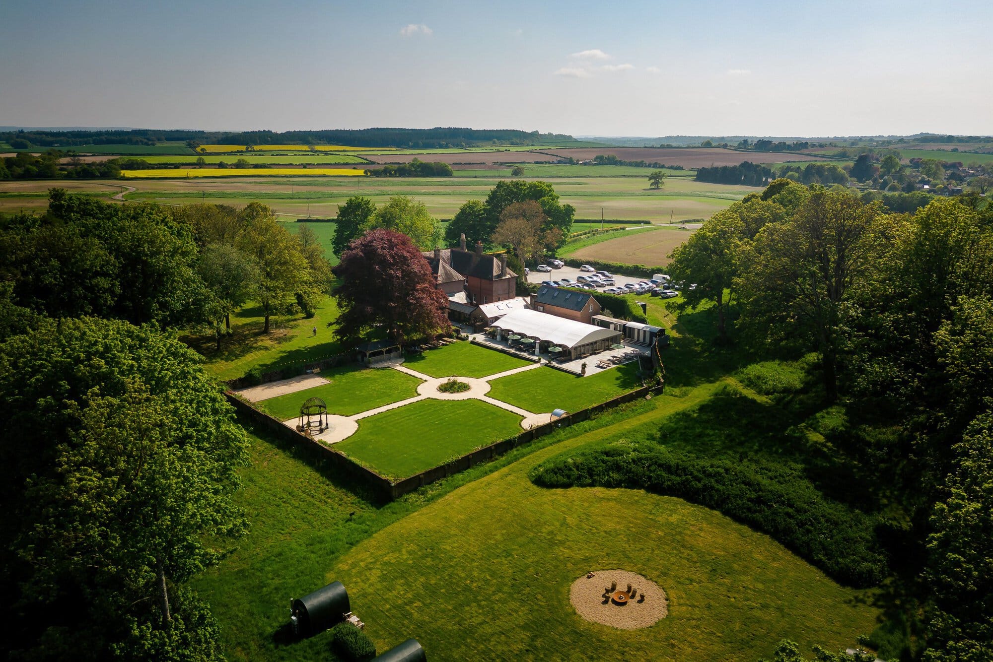 Abbots Court in Dorset from the air