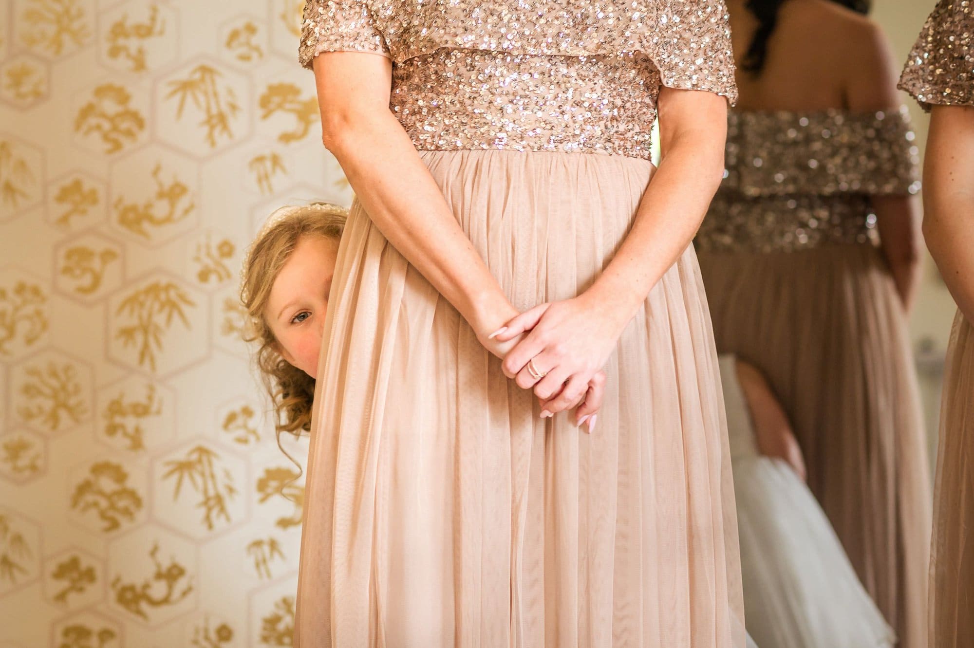 bride and flowergirl at Weddings in the Wood