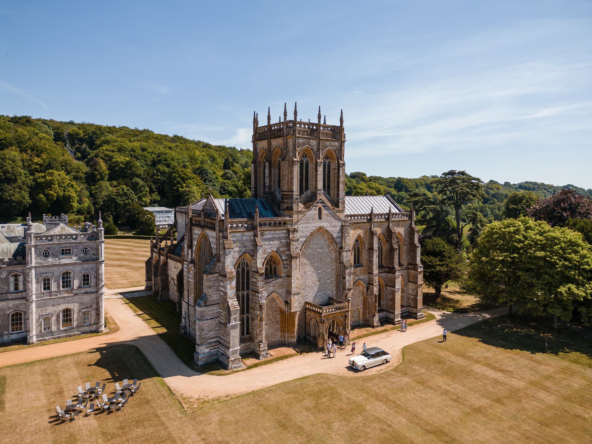Milton Abbey church from the air