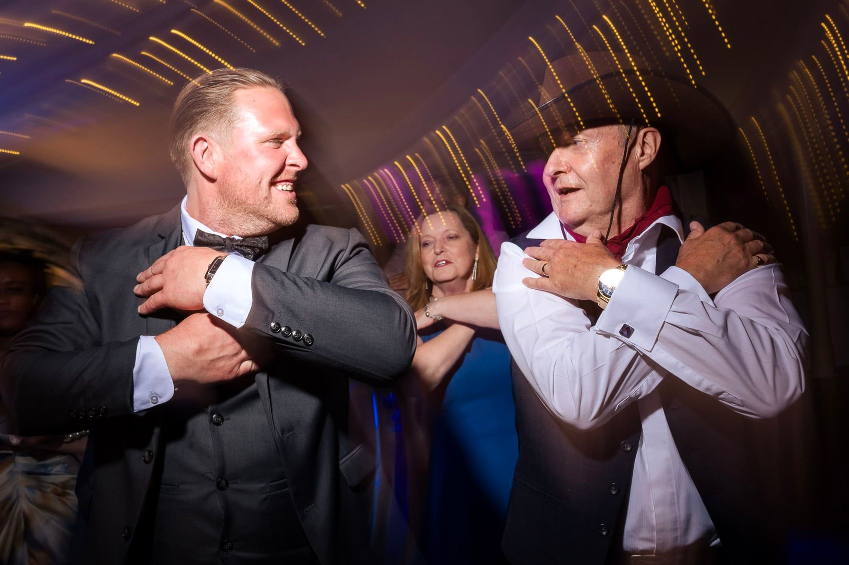 Line dancing at at Chilworth Manor Hotel wedding