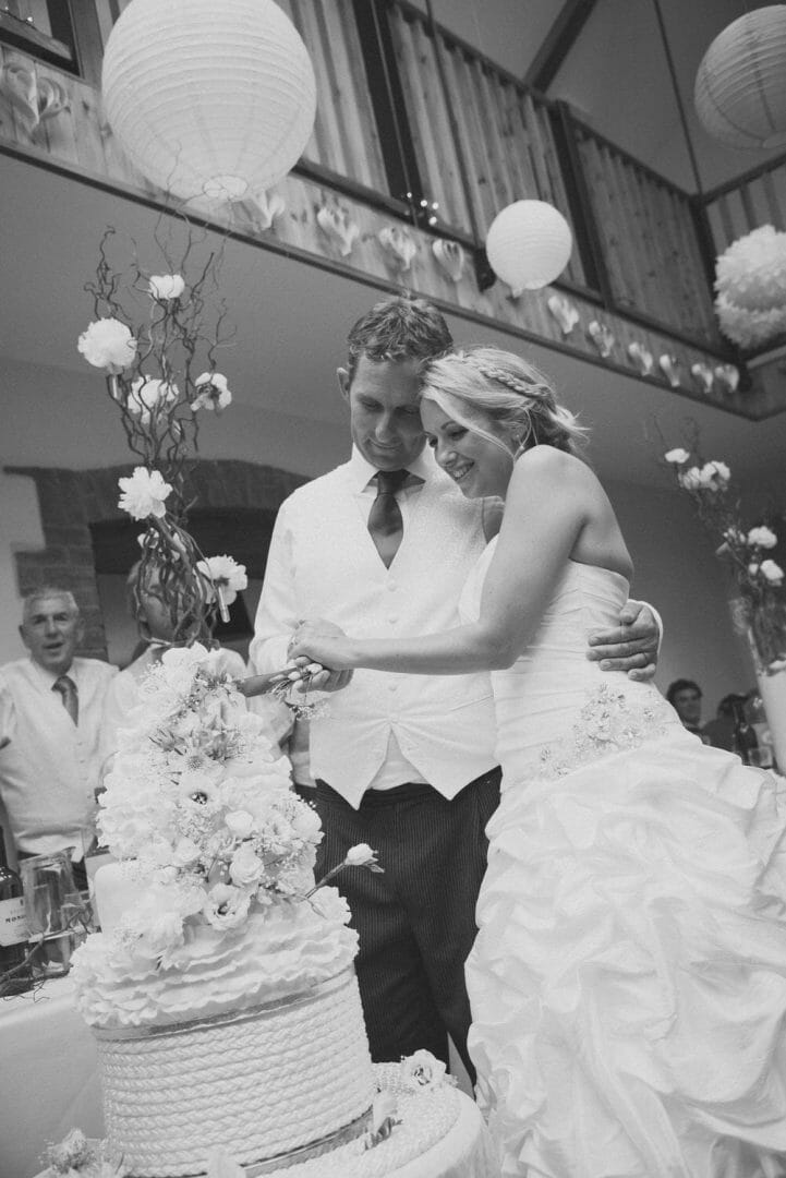 Cutting the Milton Abbey Wedding Cake