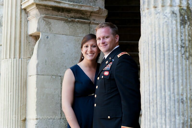 Couple posing at Old Wardour Castle