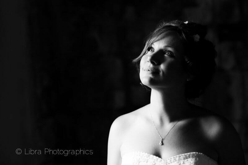 bride gazes up at her groom