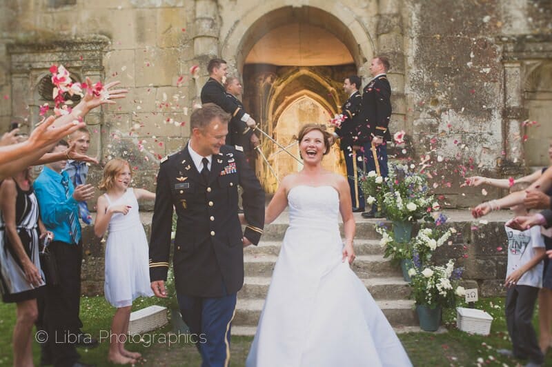 Laughing Bride at Old Wardour Castle