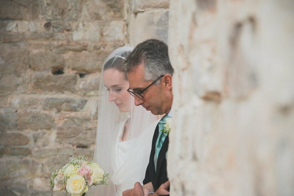 Bride walking the Isle