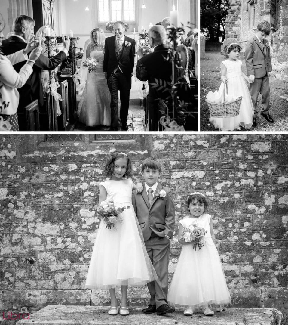 Bridal party at Lulworth Casle