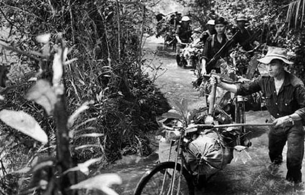 Transporting goods on the Ho Chi Minh Trail