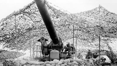 Preparing to fire the Howitzer cannon