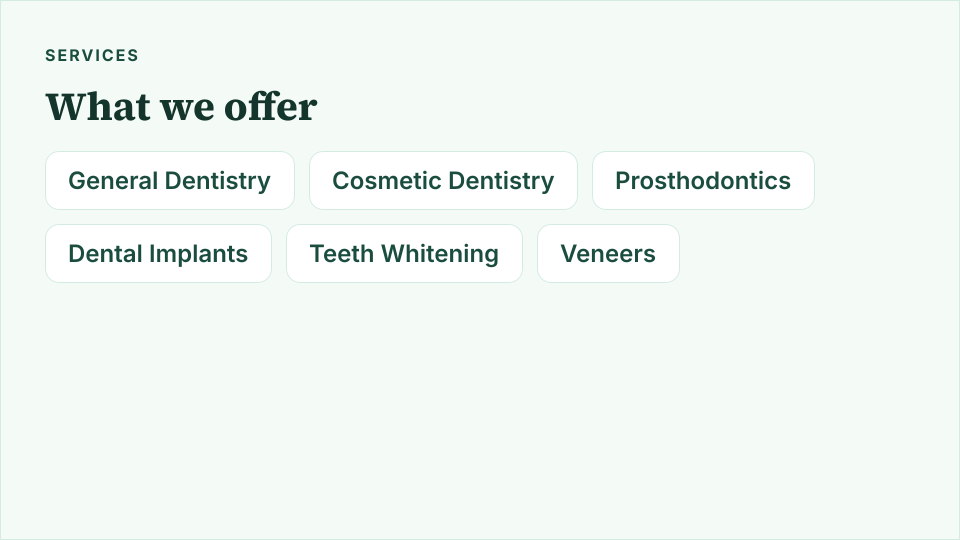 Arundel Dental Care — services offered